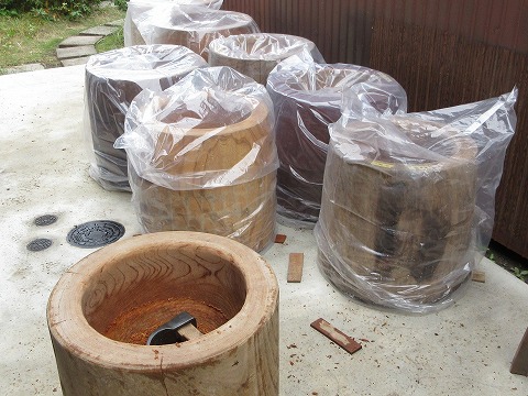 臼の削り直し修理作業